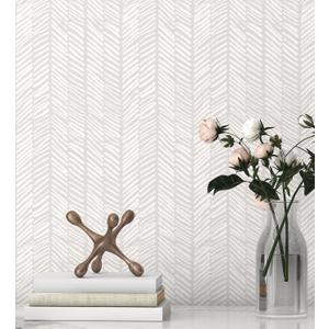 Striped Wallpaper Peel and Stick Wallpaper for Bedroom 17.3"x197" White/Beige Wall Paper Herringbone Self Adhesive Removable Wallpaper Modern Line Contact Paper for Cabinets Bathroom Decor
