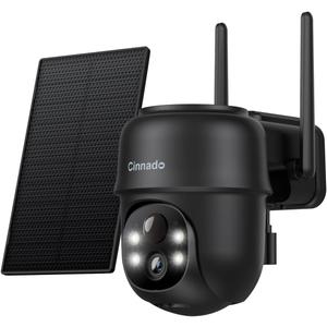 2K Cameras for Home Security-2.4G WiFi Outdoor Camera Wireless Solar/Battery Powered, 360 Viewing, Human Detection, Color Night Vision, Cloud/SD Storage B6 (B6-Black-1pack-2.4G)
