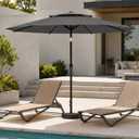 11FT Patio Umbrella, 2 Tier Outdoor Table Umbrella, Large Vented Market Umbrellas with Crank Lift, 8 Sturdy Ribs for Backyard, Deck, Pool, UPF50+ UV Protection