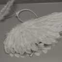 Angel Costume Wings and Halo Adult Angel Costumes for Kids Girls Boys Halloween Christmas(White)