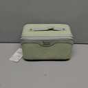 BOYATU Travel Makeup Bag Organizer Cosmetic Bag: 3 Pcs Set Make up Bags for Women with Handle - Waterproof Vegan Leather Toiletry Bags with Comparments (Green)