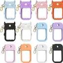 12 Pack Silicone Case Compatible with Touchland Hand Sanitizer Spray 1 fl oz, Regular and Devil Ear Design, Keychain Holder for Power Mist and Glow Mist, Protective Spray Case Set