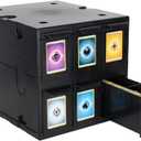 BCW 6 Drawer Card Catalog - Black | Stackable Trading Card Organizer Box | Holds Sports Cards, Gaming Cards, Toploaders & Magnetics | Heavy-Duty Black Plastic Storage with Dividers