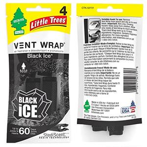 LITTLE TREES Car Freshner Black ICE Rectangle AIR FRESHENER RP 4 CT
