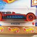 2021 Hot Wheels #29 Track Stars 1/5 RETRO-ACTIVE Red w/Orange Wheels Black AD Sp