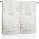 2 Pack Christmas Tree Hand Towels 100% Cotton Jacquard Holiday Kitchen Dish Towels Retro Neutral Beige Bathroom Towels Set Gift Seasonal Xmas Winter Bathroom Decor (Beige Christmas Tree)