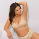 Wingslove Women's Full Coverage Non Padded Comfort Minimizer Wire-Free Bra Plus Size (46D, Dark Nude)