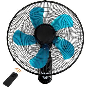 18 Inch Wall Mount Fan with Remote High Velocity Wall-Mounted Fans, 3-speed Wall Oscillating Quiet Fan with 18" Blades Adjustable Tilt and Timing for Bedroom Gym Office Warehouse Garage