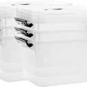 6 Quart Clear Storage Latch Box/Bins, 6-Pack Plastic Container with Latches and Lid
