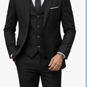 YND Men's 3 Piece Suit Set with Tie, 2 Button Slim Fit Solid Blazer Jacket Vest Pants, Business Wedding Party Suits for Men, 4XL