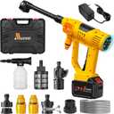 Cordless Car Washer, Portable Cleaning Tool with 6-in-1 Nozzle, 10-Speed Adjustment, Battery Level Display, Self-Priming System for Car, Garden, Patio & Floor Cleaning