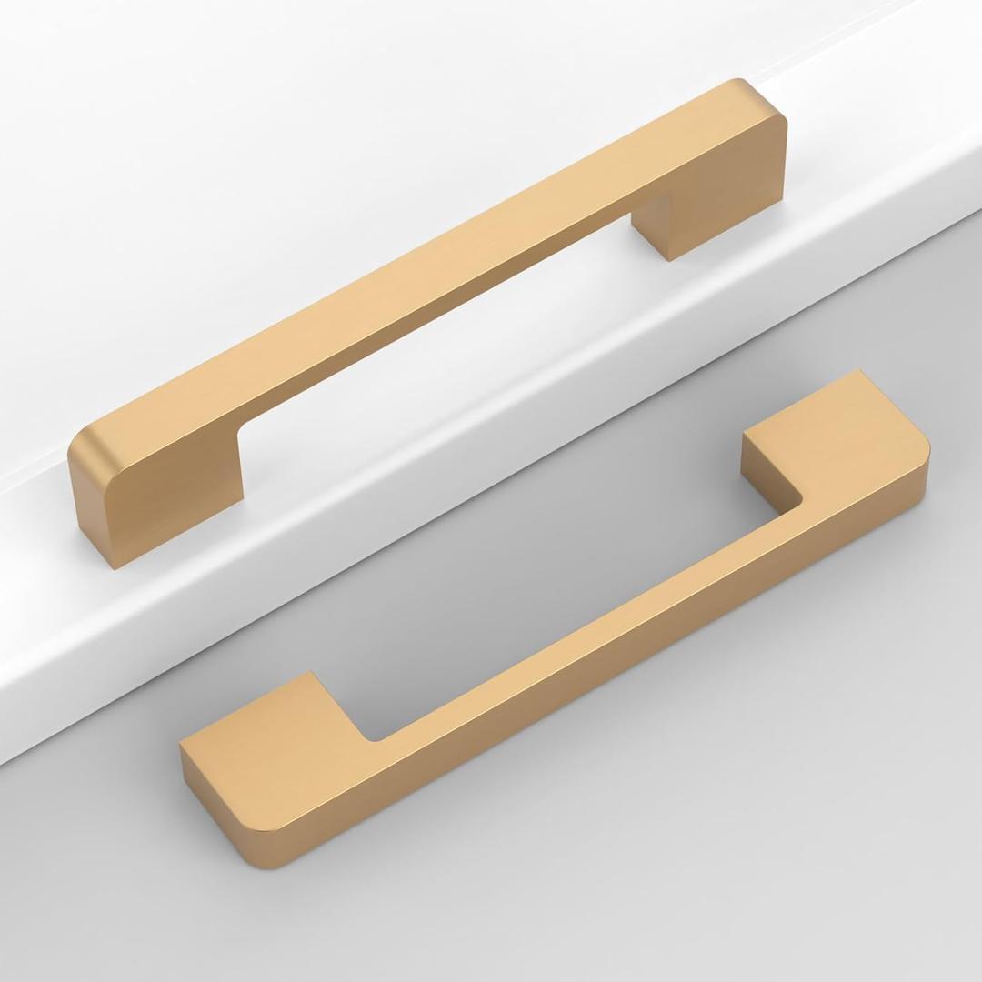 10 Pack 5"(128mm) Champagne Bronze Cabinet Pulls Kitchen Cabinet Handles Champagne Drawer Pulls Cupboard Hardware for Cabinets
