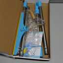 Carpet Rake for Pet Hair Removal - Reusable Pet Hair Remover, 60 Adjustable Long Handle Cat Dog Carpet Rake Scraper with Patented Design, Dog Hair Rake Brush for Rugs, Mats (Blue)