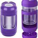 OYKOSE Herb Grinder Storage Jar with 8x Magnifying Lid, Light-Up Viewing, Fresh Keeping, and Portable Grinding (Purple)