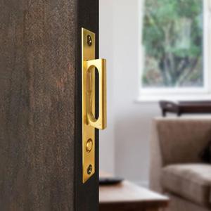 Pocket Door Edge Pull - Sliding Door Pull Handles Hardware,Pockets Hidden On The Side Pop-up Door Handles,Pull Ring is Larger and Easier to Use Gold 1 Pack