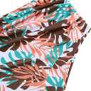 ZAFUL Women's High Waisted Swimsuit Scoop Neck Textured Floral Bikini Set 2 Piece Bathing Suit (S)