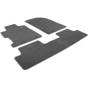 Floor Mats Compatible with 2006-2011 Honda Civic, Gray/Grey Nylon Carpet Front & Rear 3PC Full Set, by IKON MOTORSPORTS, 2007 2008 2009 2010