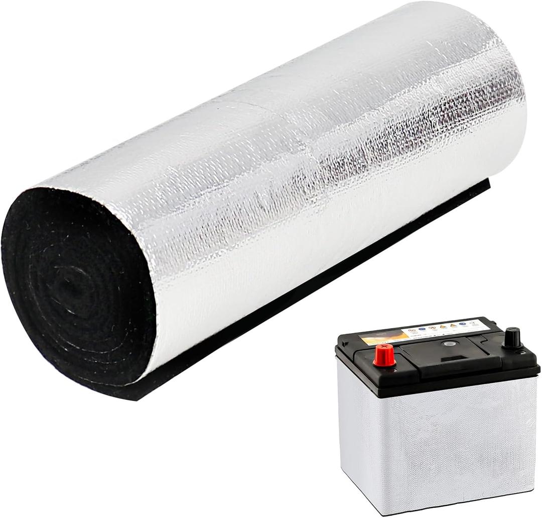 Battery Insulation Kit, Car Battery Insulation Blanket ,Car Battery Wrap for Cold Weather, Preserve Against Radiant Heat, Acid Neutralization, and Easy Installation, 40"x7" (Thickness 5mm, 2)