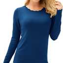 GRACE KARIN Women's High Stretchy Long Sleeve Pullover Sweater Blouse Top (Blue, S)