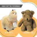 Alpaca Stuffed Animal 12 inch. Cute, Soft and Cuddly Alpaca Plush Toy Handcrafted on Real Alpaka Natural Fur (12 inches, Beige)
