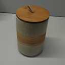 Large Storage Containers with Lids, Ceramic Coffee Container Kitchen Food Storage Jars for Spice Sugar Tea Bag, Stackable Decorative Jars for Counter, 61 fl.oz (Beige)