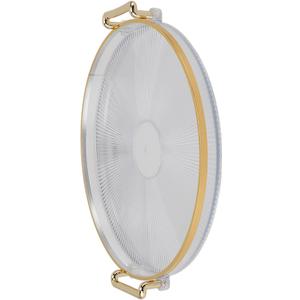 Decor Round Serving Tray, Gold Handle Round Serving Tray Display Gold Multifunctional for Desserts (Transparent)