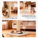 FDW 22 Inch Cat Scratching Post, Natural Sisal Cat Pole with Hanging Ball for Kittens & Small Indoor Cats, Sturdy Base, Beige