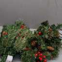 Pre-Lit Artificial Christmas Garland, Green, White Lights 50, Decorated with Pine Cones, Berry Clusters, Plug in, Christmas Decorations, 9 Feet