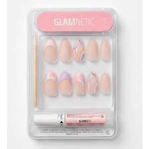 Glamnetic Glue On Nails Cow Print French Tips
Full Cover Stick on Nail for Women Nail Manicure Decoration
 10 nails