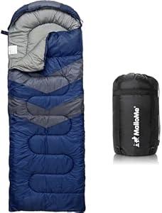 MalloMe Sleeping Bags for Adults Cold Weather & Warm - Backpacking Camping Sleeping Bag for Kids 10-12, Girls, Boys - Lightweight Compact Camping Essentials Gear Accessories Hiking Sleep Must Haves