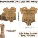 Fumete 50 Set Baby Shower Party Favors for Guests Baby in Bloom Seed Packets Wildflower Organizer Seed Packets Burlap Bag with Drawstring Thank You Cards and Twine for Party Favor Guests, No Seeds