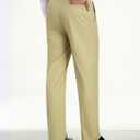 Mens Slacks Straight Fit Golf Pants Elastic Waist Dress Pants Lightweight Stretch Casual Business Work with 5 Pockets (Beige, XXXL)