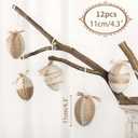 RoseCraft Easter Egg Decorations, 12PCS Boho Artificial Egg Easter Tree Hanging Ornaments, for Spring Summer Home Rustic Holiday Party Basket Filler Decor.