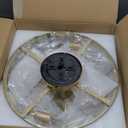 Crystal Caged Ceiling Fan with Light Flush Mount, 20inch Crystal Ceiling Fan with Light and Remote, Gold Crystal Fandelier Ceilings Fans with Lights for Bedroom, Dining Room, Living Room