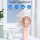 2 x Portable Handheld Misting Fan, 4000mAh USB Rechargeable Personal Mister Foldable Fan Battery Operated Spray Water Mist Fan Makeup Small Face Steamer for Travel Outdoors Office pink