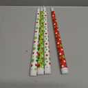 Kittmip 4 Pcs Christmas Flameless Taper Candles 11 Inch Long Polka Dots White Red Green Battery Operated LED Candles Elf Candlestick Table Centerpiece for Xmas Winter Holiday Party Decor