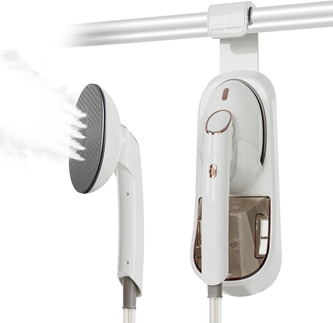 Steamer for Clothes, 1500W Large Soleplate Clothes Steamer Iron, Detachable 400ml Water Tank Garment Steamer Professional Steam Iron, 20s Rapid Heat Up Fabric Wrinkles Remover and Auto-Off (White)