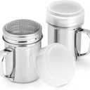 Accmor 2 Pack Powdered Sugar Shaker Duster, Cinnamon Shaker Flour Sifter, Fine Mesh Stainless Steel Dredge for Baking Soda Flour Cinnamon Cocoa (Small-7 oz)