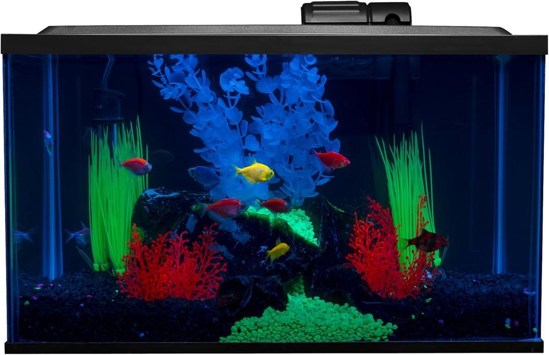 Glofish 10 Gallon Aquarium Fish Tank Kits, Includes LED Lighting and Dcor 