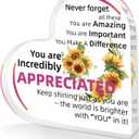 2 x Runyanofamily Teacher Christmas Gifts,Thank You Gifts for Women, Teachers Appreciation Gift for Women, Inspirational Gift, Acrylic Heart Present for Employee Friends Coworkers