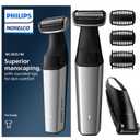 Philips Bodygroom Series 5000, Showerproof Groin and Body Trimmer, Close and Comfortable Shave, Complete Body Grooming Including Back, 60 Min. Runtime, Model BG5025/40 (Black)