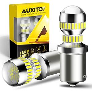 AUXITO 1156 LED Bulb White 400% Super Bright 7506 BA15S P21W LED Light Replacement with Projector for Backup Reverse Tail Brake DRL Turn Signal Parking Light, Pack of 2