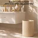 Beige Luxury Stone Bathroom Trash Can, Modern Bathroom Office Trash Can, Resin Wastebasket, Garbage Receptacle Bin for Bathrooms, Offices, Powder Rooms, Kitchens (Beige)