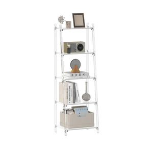 Acrylic Ladder Bookshelf, 13.8" D x 20.5" W x 59" H, 5-Tier Tall Clear Bookcase, Multifunctional Storage Book Shelf for Living Room, Bedroom, Office, Modern, Easy Assembly