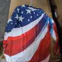 4th of July Womens Red White and Blue Shirts 3/4 Sleeve Patriotic Tops American Flag Graphic USA Tees Patriotic Tunic, XL