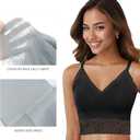 Lace Bralettes for Women Comfortable Slik Padded Seamless Wireless Bras (Black, XL)