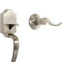 Amazon Basics Front Door Lock Set, Handleset with Shelby Lever, Level Door Handle, Exterior, Single Cylinder Packs, Satin Nickel, 1-Pack