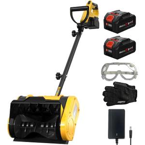 20V 12-Inch 4Ah Cordless Snow Shovel, Electric Snow Blower, Battery Snow Blower with Directional Plate & Adjustable Front Handle (2 * 4Ah Battery & Quick Charger Included)
