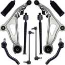 AUQDD 10Pc Front End Suspension Kit Fit For 13-20 Ni-ssan Pathfinder, In-finiti QX60, 2 Lower Control Arm w/Ball Joint 2 Sway Bar Link 4 Outer & Inner Tie Rod End (# K623063 K750282 EV801209 ES801265)