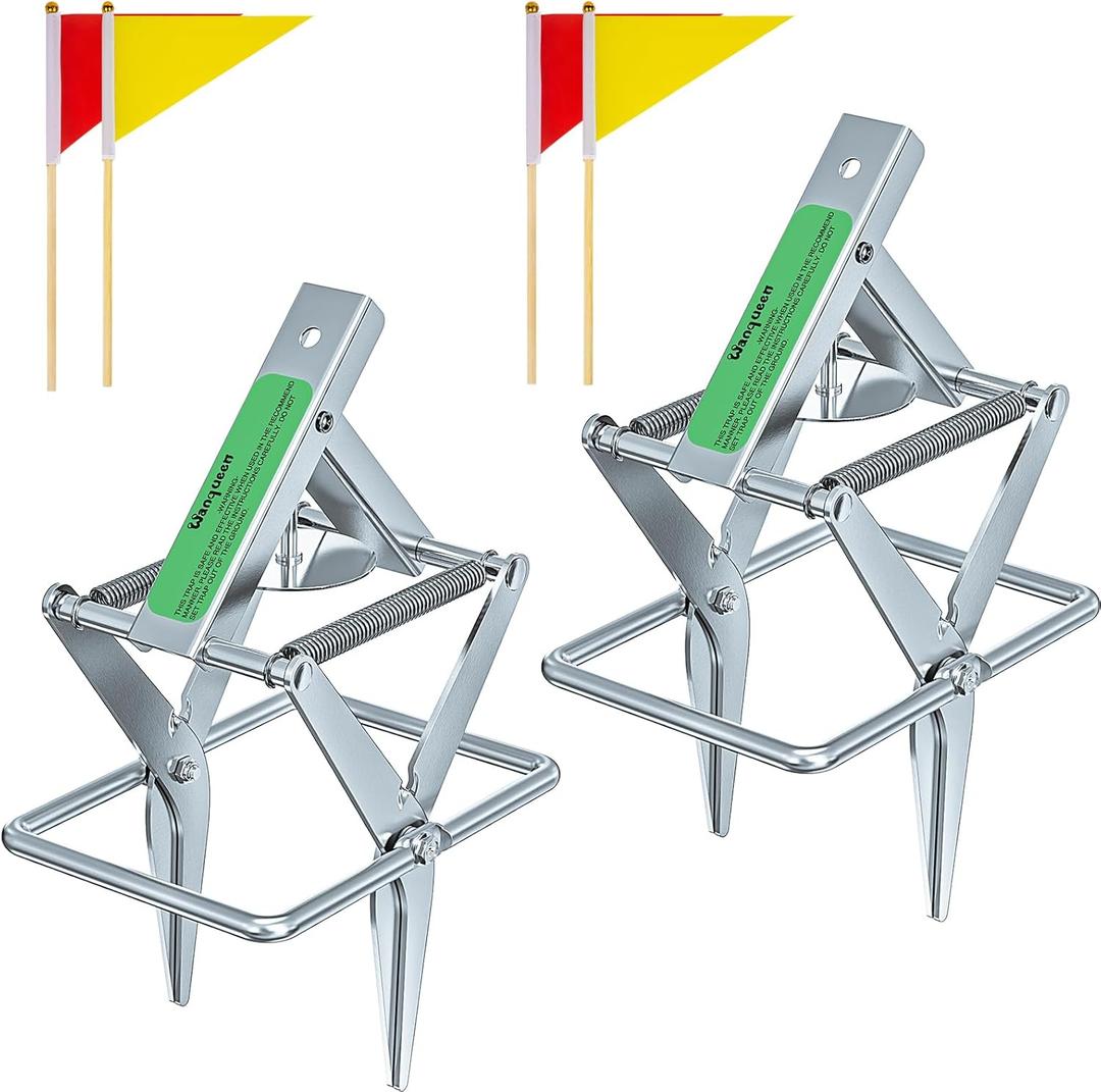 Wanqueen 2 Pack Mole Traps That Kill Best, Vole Traps Outdoor Use Scissor Mole Traps for Lawns, Mole Trap Easy to Set Galvanized Steel Reusable Quick Capture Gopher